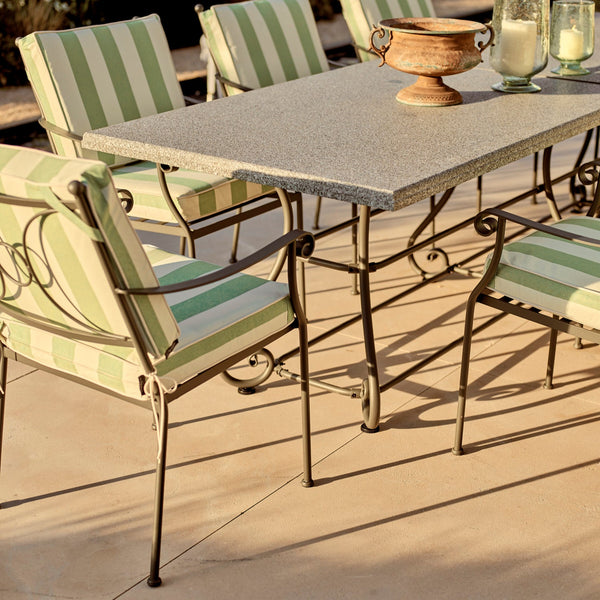Neptune Garden Sets Cheltenham 10 Seater Set with Green Striped Carver Chairs