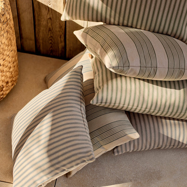 Neptune Cushions Wide Stripe Square Outdoor Cushion, Green