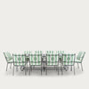Neptune Garden Sets Cheltenham 10 Seater Set with Green Striped Carver Chairs