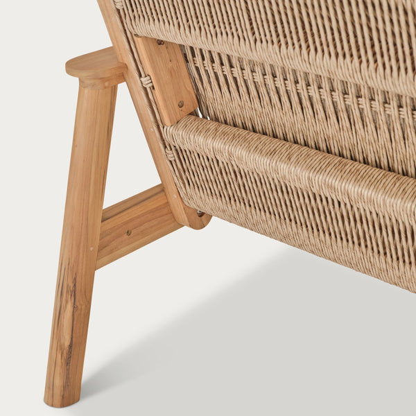 Neptune Sofas Kew Teak 2 Seater Sofa with Raya Turchese Cushions