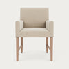 Neptune Upholstered Dining Chair Shoreditch Cotton Linen Carver Chair in Natural with Pale Oak Legs