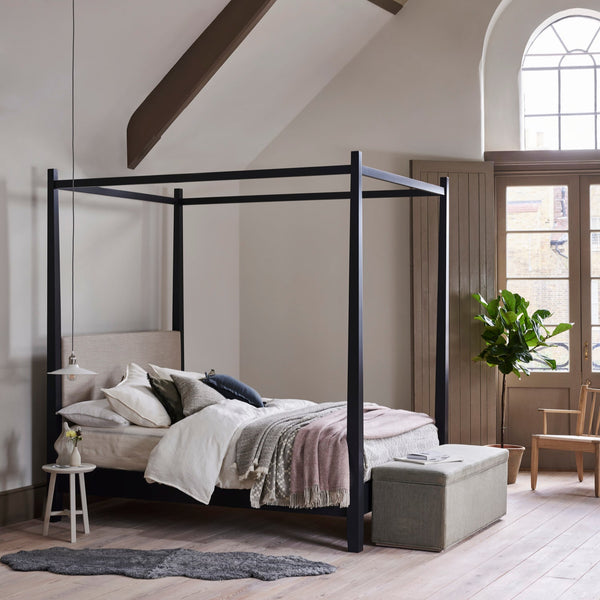 Neptune Beds Wardley Super King Four Poster Bed, Warm Black