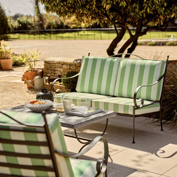 Neptune Sofas Green Stripe Cheltenham 2 Seater Sofa with Cushions