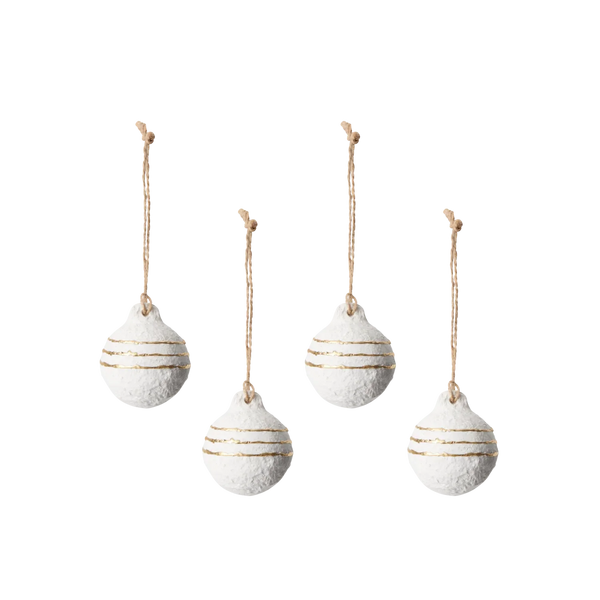 Neptune Seasonal_Christmas_Christmas tree decorations default Eden Baubles, White - Set of 4