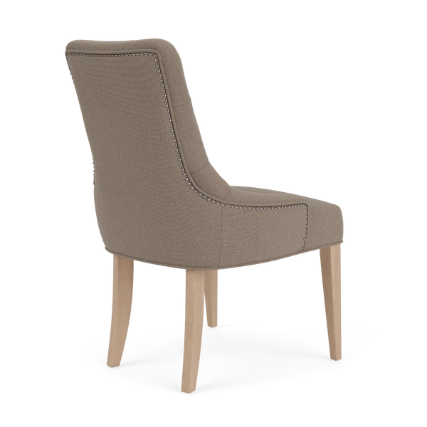 Neptune Furniture_Upholstery_Upholstered dining & bar stools default Henley Dining Chair, Heavyweight Linen Spelt with Vintage Oak Legs