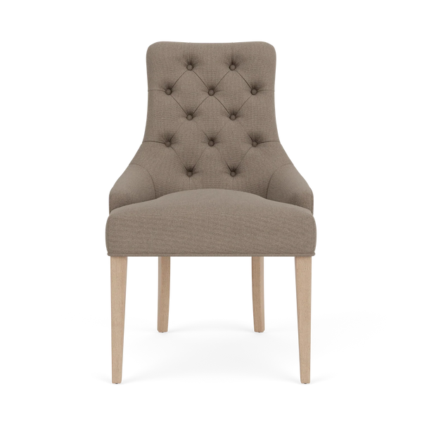 Neptune Furniture_Upholstery_Upholstered dining & bar stools default Henley Dining Chair, Heavyweight Linen Spelt with Vintage Oak Legs