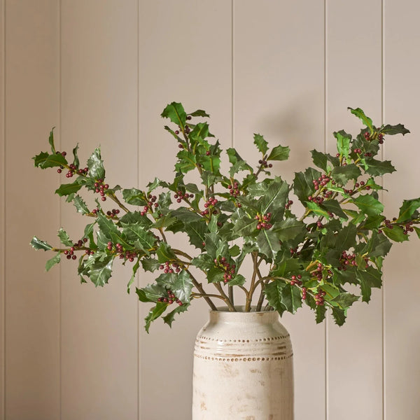 Neptune Seasonal_Christmas_Christmas accessories default Faux Holly Berry Spray, Burgundy