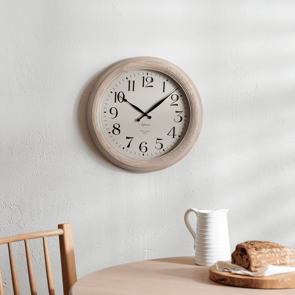 Neptune Clocks Medium Harrison Wall Clock, Seasoned Oak