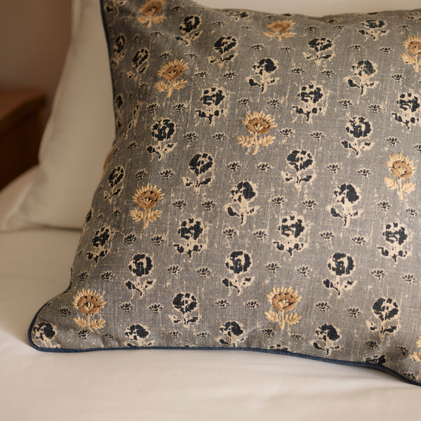 Neptune Cushions Clover Embroidered Scatter Cushion, Navy