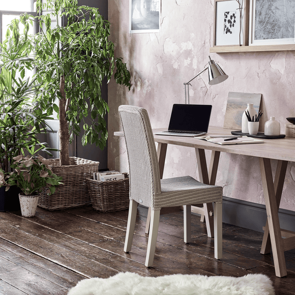 Neptune Desks & Workstations Chalked Oak Top & Chalked Oak Legs Hebden Trestle Table, Chalked Oak Legs