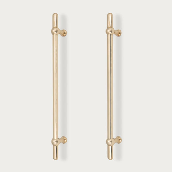 Neptune Handles & Hardware Polished Brass Oscott Large Bar Handle, Set of 2