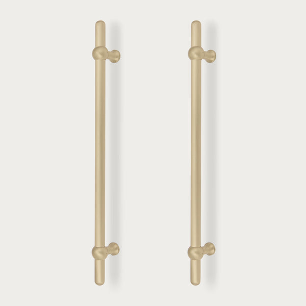 Neptune Handles & Hardware Satin Brass Oscott Large Bar Handle, Set of 2