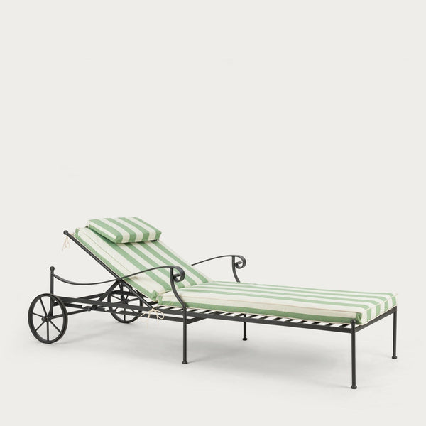 Neptune Sunlounger Green Stripe Cheltenham Sunlounger with Cushions
