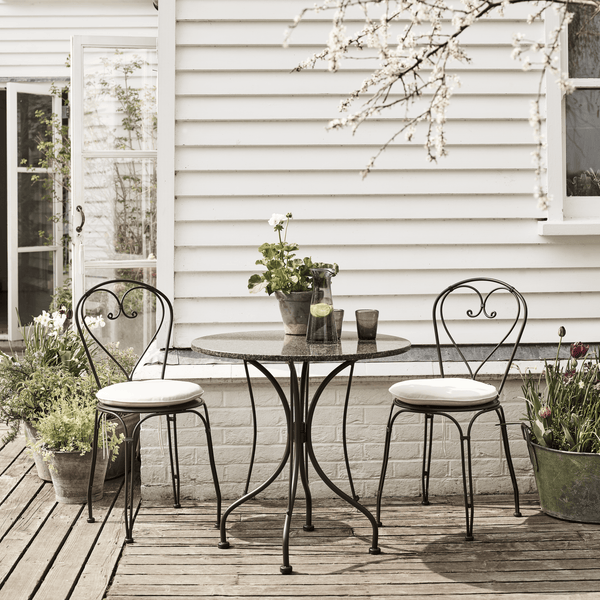 Neptune Tables 2 Seater / Black & Granite Boscombe Round Table
