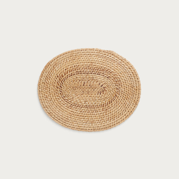Neptune Tabletop Accessories Ashbourne Rattan Oval Placemats, Set of 4