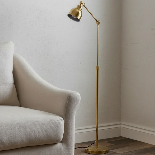 Neptune Accessories_Lighting_Floor lamps default Brompton Antique Brass Reading Floor Lamp