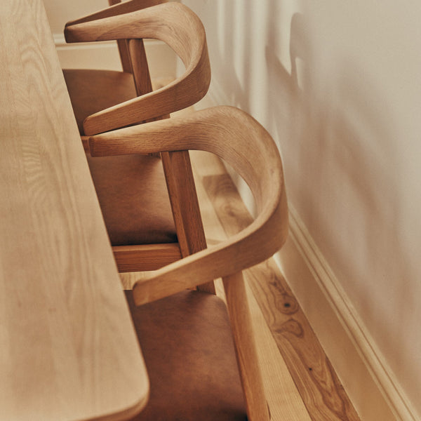 Neptune Furniture_Living & dining furniture_Dining & bar stools default Renewed Borough Oak Dining Chair, Tan Leather