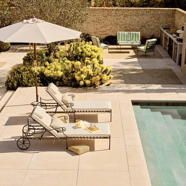 Neptune Sunlounger Natural Cheltenham Sunlounger with Cushions