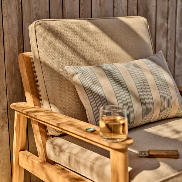 Neptune Cushions Wide Stripe Outdoor Bolster Cushion, Blue