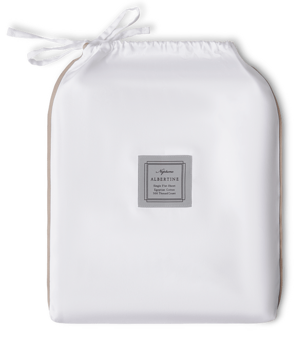 Neptune Bedlinen Single Albertine Flat Sheet, Grey Oak
