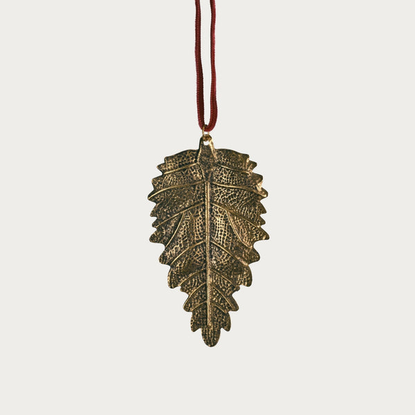 Neptune Seasonal_Christmas_Christmas tree decorations default Ashridge Chestnut Leaf Hanging Decoration, Bronze