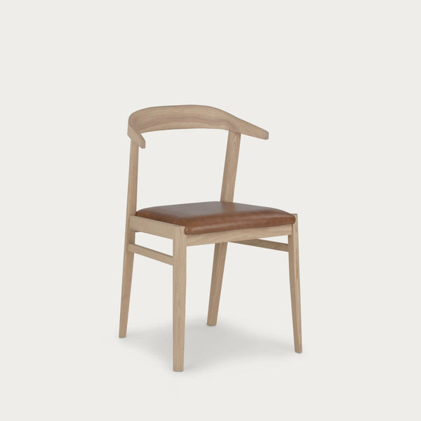 Neptune Chairs Borough Oak Dining Chair, Barnaby Leather