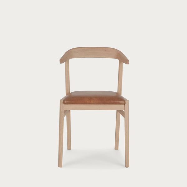 Neptune Furniture_Living & dining furniture_Dining & bar stools default Renewed Borough Oak Dining Chair, Tan Leather