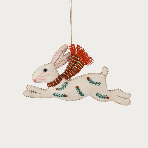 Neptune Seasonal_Christmas_Christmas tree decorations default Haydon Felt Jumping Hare Hanging Decoration