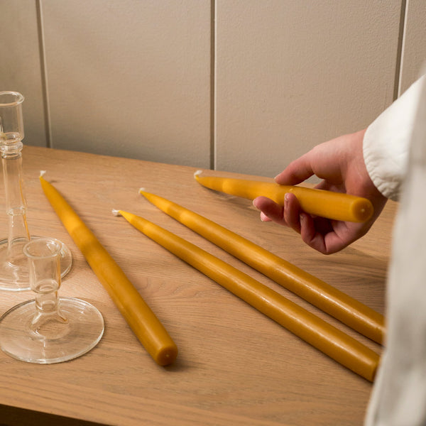 Neptune Candles Saffron Nightingale Tapered Candles, Set of 4