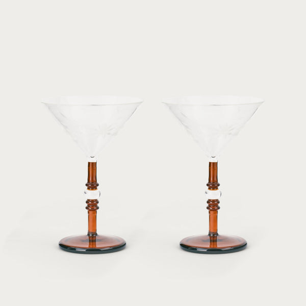 Neptune Accessories_Tabletop_Glassware default Thurloe Amber Coup Glasses, Set of 2