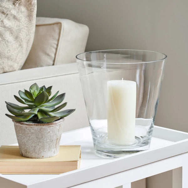 Neptune Accessories_Living accessories_Decorative accessories default Alderney Conical Hurricane Glass Vase, Medium