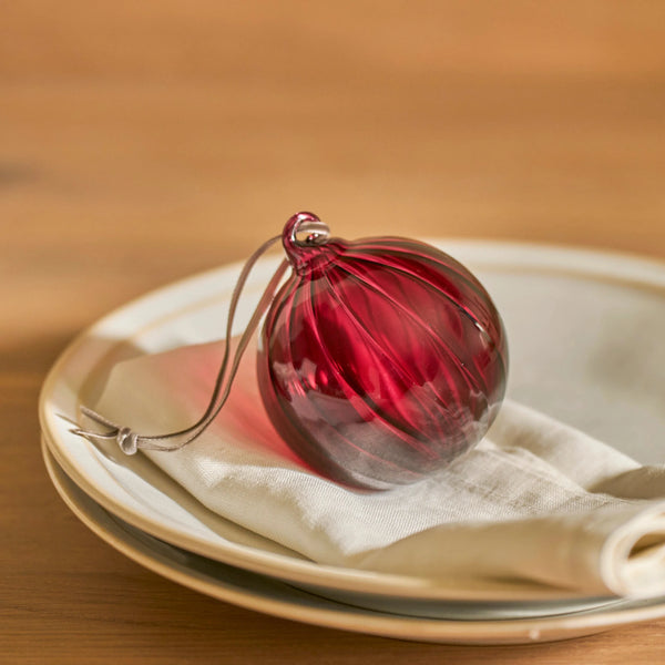 Neptune Seasonal_Christmas_Christmas tree decorations default Avery Small Glass Bauble, Merlot - Set of 6