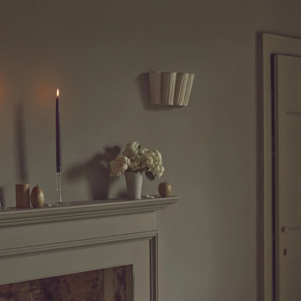 Neptune Accessories_Lighting_Wall lights default Cecile Gathered Linen Wall Uplighter