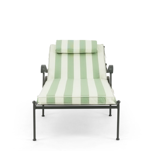 Neptune Seasonal_Garden_Outdoor loungers default Cheltenham Sunlounger Cushion, Green Stripe