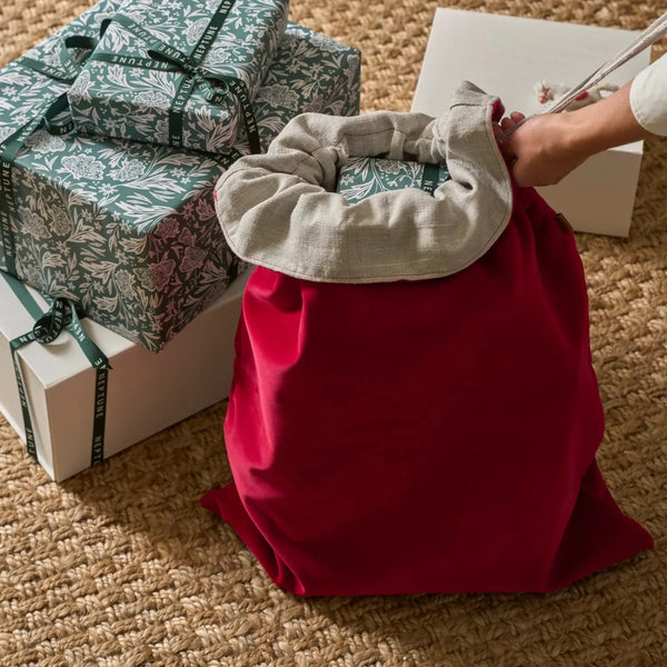 Neptune Seasonal_Christmas_Christmas accessories default Elden Velvet Christmas Sack, Cranberry