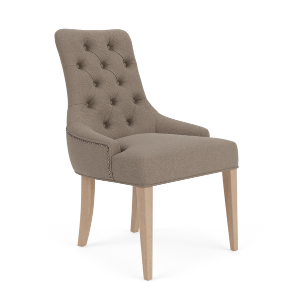 Neptune Furniture_Upholstery_Upholstered dining & bar stools default Henley Dining Chair, Heavyweight Linen Spelt with Vintage Oak Legs