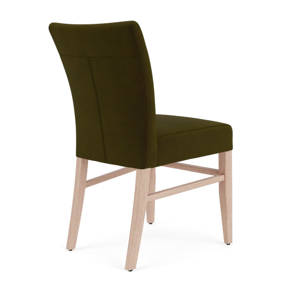 Neptune Furniture_Upholstery_Upholstered dining & bar stools default Miller Dining Chair, Cotton Velvet in Dark Olive - Pale Oak Legs