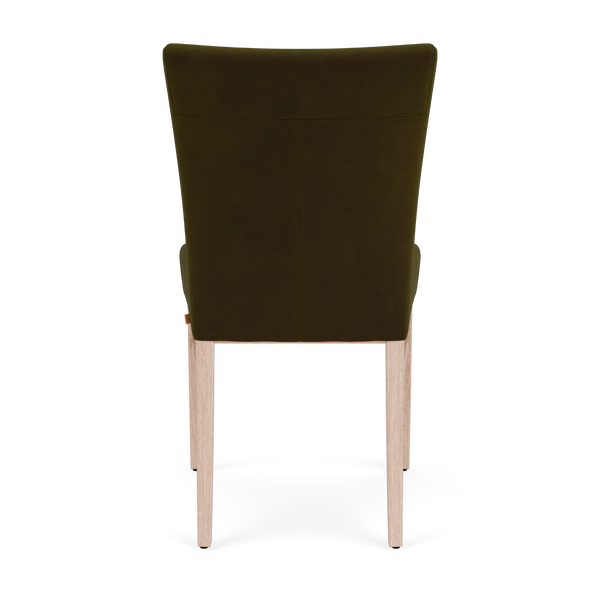 Neptune Furniture_Upholstery_Upholstered dining & bar stools default Miller Dining Chair, Cotton Velvet in Dark Olive - Pale Oak Legs