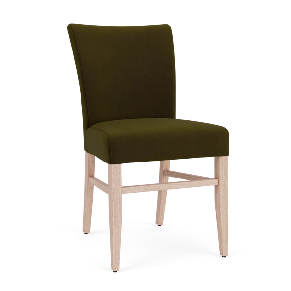 Neptune Furniture_Upholstery_Upholstered dining & bar stools default Miller Dining Chair, Cotton Velvet in Dark Olive - Pale Oak Legs