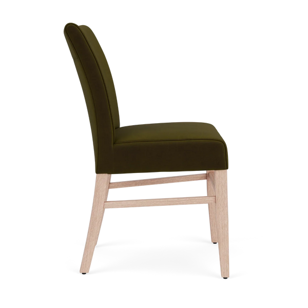 Neptune Furniture_Upholstery_Upholstered dining & bar stools default Miller Dining Chair, Cotton Velvet in Dark Olive - Pale Oak Legs