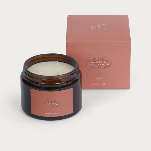 Neptune Candles Default Amber & Cedarwood 3 Wick Candle