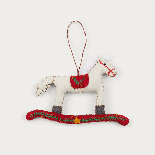 Neptune Christmas Decorations Default Rocking Horse Felt Decoration