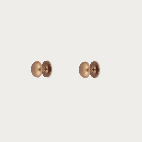 Neptune Handles & Hardware Flattened Brass Chichester Medium Mushroom Knob, Set of 2
