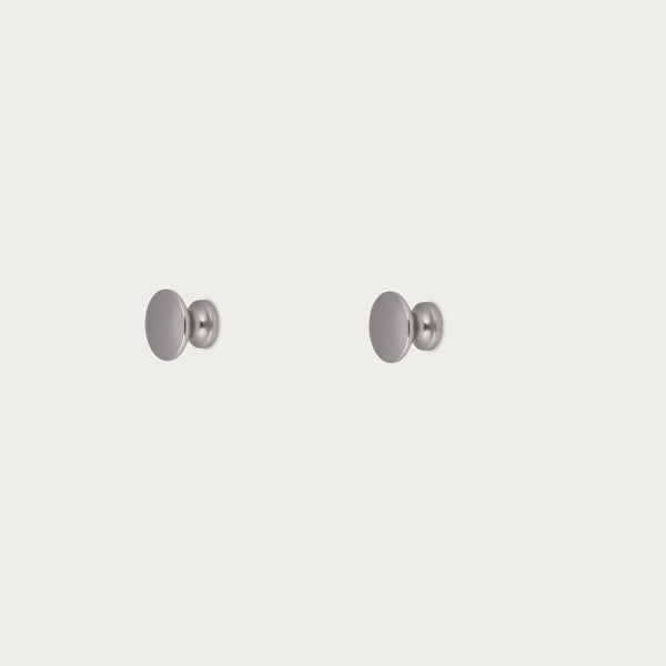 Neptune Handles & Hardware Satin Nickel Britten Medium Button Knob, Set of 2
