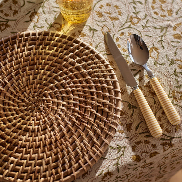 Neptune Tabletop Accessories Ashbourne Rattan Round Placemats, Set of 4