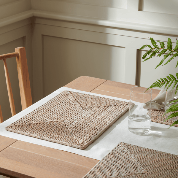Neptune Tabletop Accessories Ashcroft Rattan Rectangular Placemats, Set of 6
