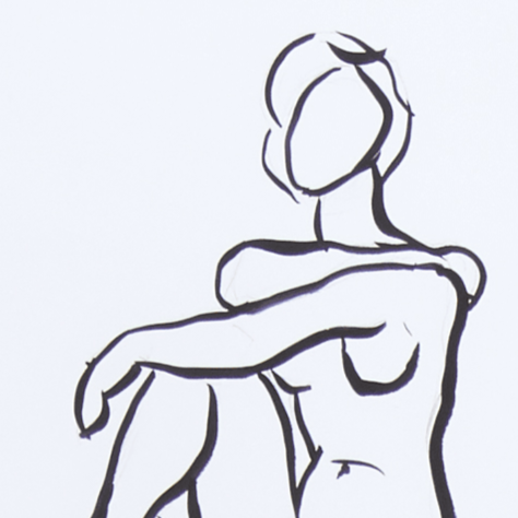 Neptune Wall Art Sketch Seated
