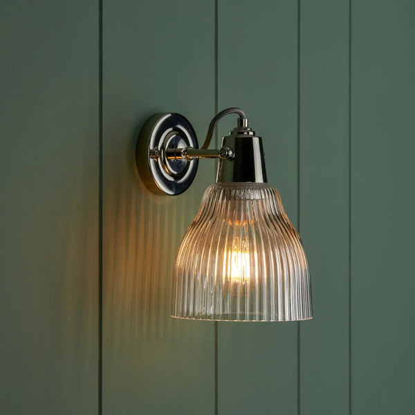 Neptune Accessories_Lighting_Wall lights default Shaftesbury Flutted Glass Wall Light, Chrome